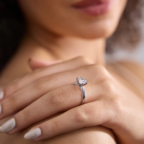 3.00 CTW AGI Certified Round Lab Grown Diamond Six Prong Solitaire